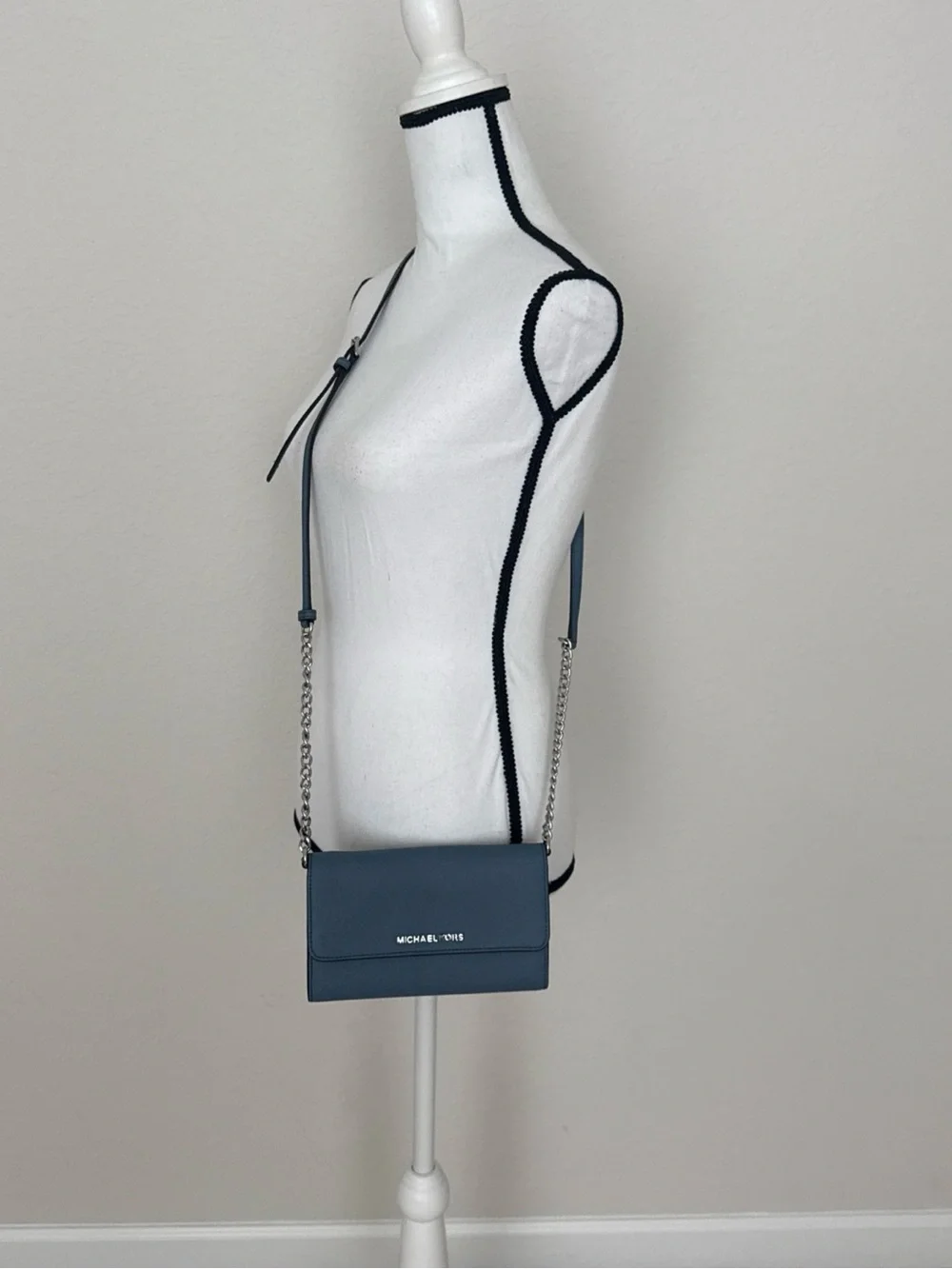 Michael Kors Blue Leather Crossbody Bag